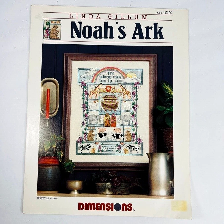 Vintage Noahs Ark Dimensions Cross Stitch Sampler Pattern Linda Gillum Animals - Image 2 of 4