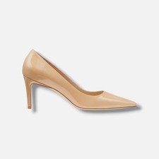 Stuart Weitzman Women's Beige Stuart 75 Pointed-Toe Pumps Shoes Size 5B