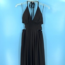 Fashion Nova Kenz Halter Maxi Dress Sz. M - Black