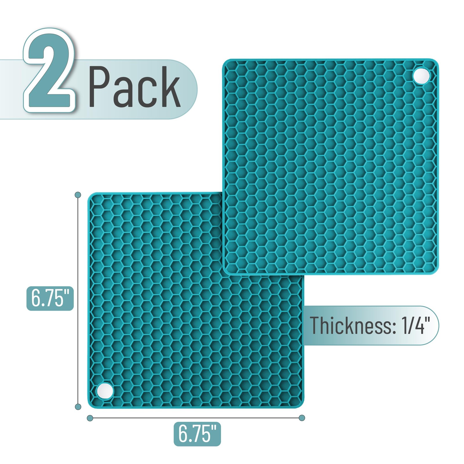 2 Pack Silicone Trivet Heat Resistant Pads for Kitchen Hot Pots Pans