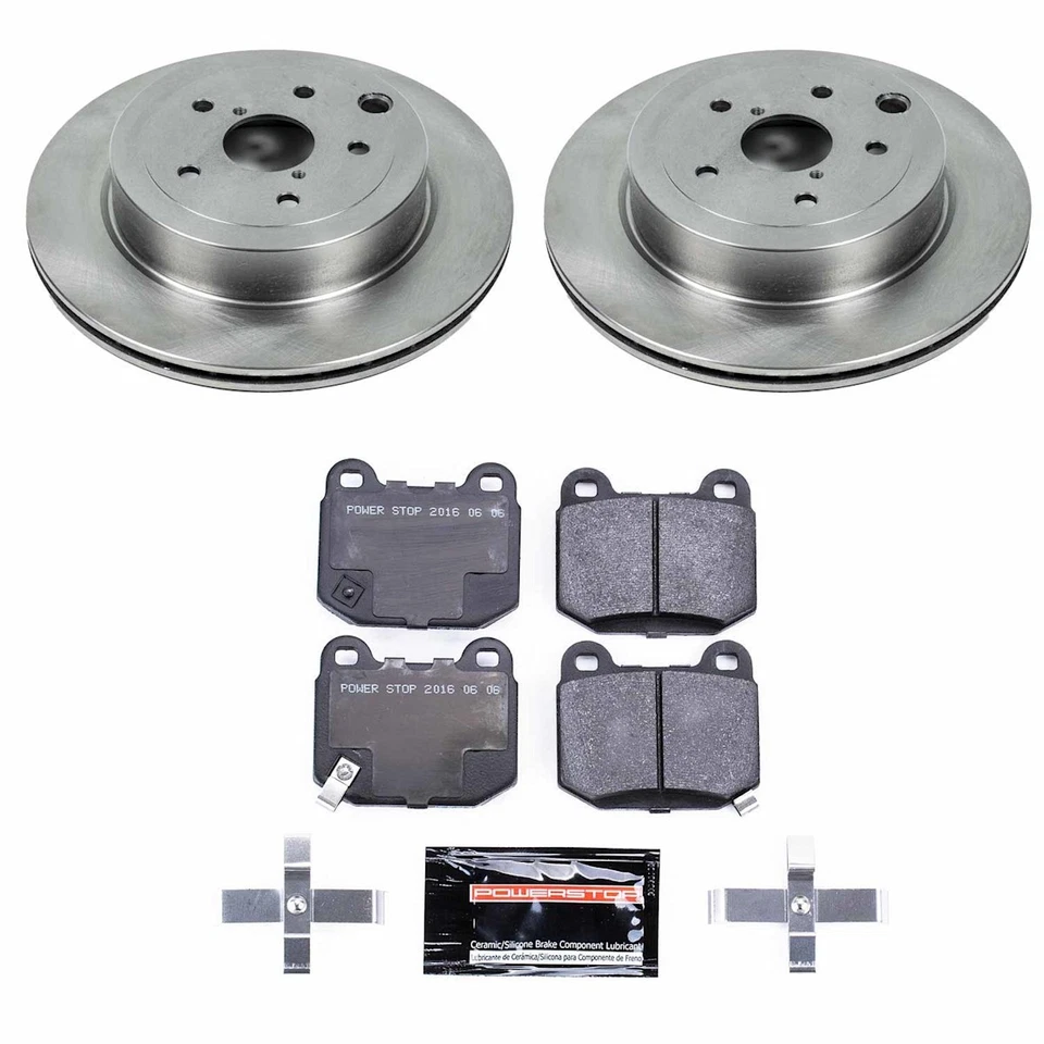 TDSK5305 Powerstop 2-Wheel Set Brake Disc and Pad Kits Rear for Subaru WRX STI - Image 2 of 2