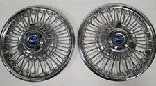 Set Of 2 1965-66 Ford Mustang 14inch Wire Wheel Spinner Hub Cap Oem Fomoco