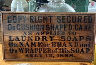 Original Antique Advertising Wood Trade Sign 1868 15 X 7.75