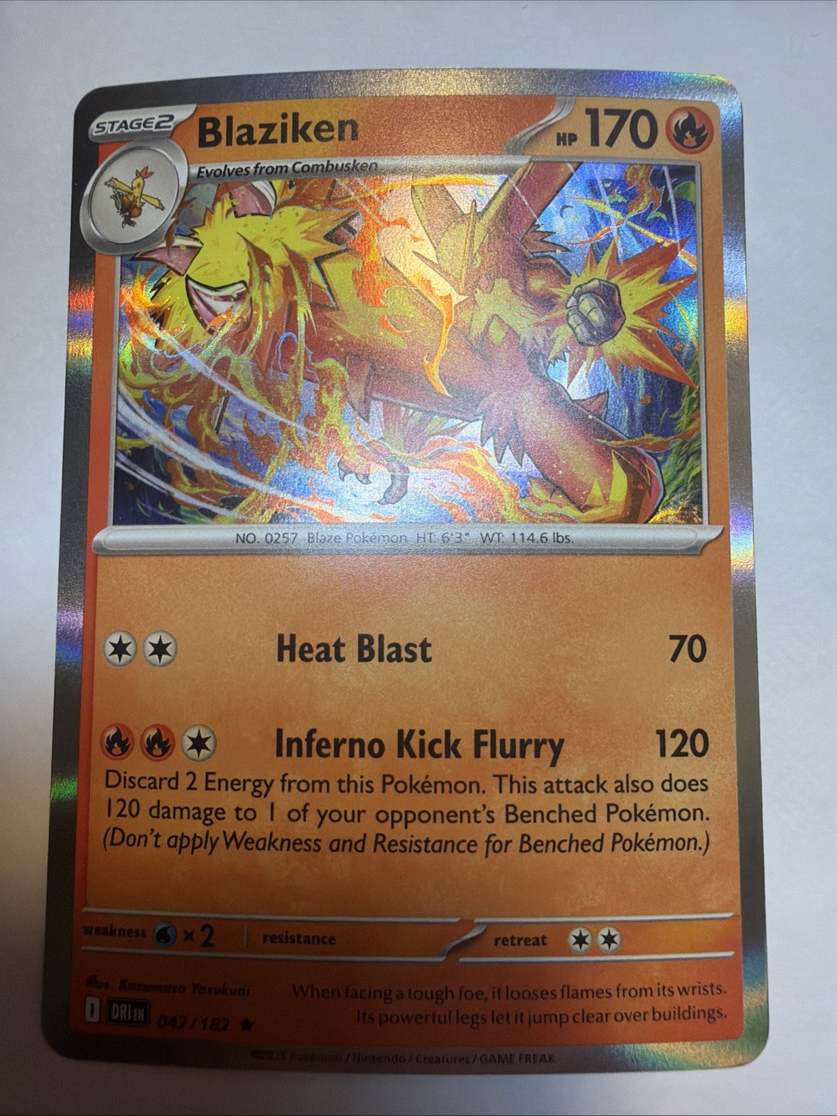 Blaziken 42/182 Holo Fresh Pull! Destined Rivals Pokemon Card