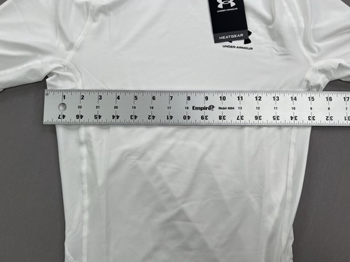 Under Armour Mens UA HeatGear Armour Compression SS Workout Shirt Shite Sz M - 第 5/6 張圖片