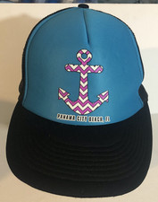 Vintage Panama City Beach Florida Anchor cap hat Blue Snapback H1