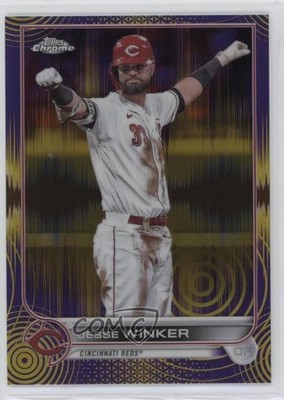 2022 Topps Chrome Sonic Purple & Yellow Pulse Refractor 86/299 Jesse Winker 0q3