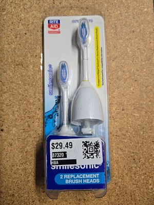 Rite Aid Oral Care Smilesonic Replacement Brush Heads - 2 Brush Heads NEW 