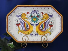 Deruta Raffaellesco Italian Pottery Relish Tray Serving Tray Handmade in Italy