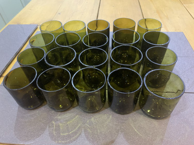 10 Glas Weinflasche Upcycling Flaschen für Tischdeko Hochzeit Vase Party