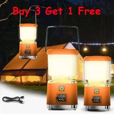 LED Portable Camping Lantern Lights USB Rechargeable Lamps Super Bright Outdoor