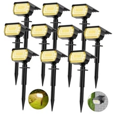 Solar Spot Lights Outdoor, [57 LED/] Solar Lights Outdoor 10 Pack Warm White