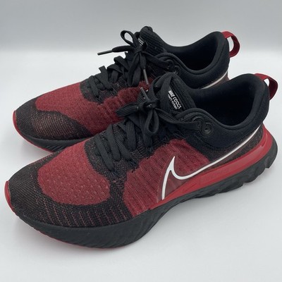 NIKE React Infinity Run Flyknit 2 Running Black Red Bred Mens 11.5 Barely Worn