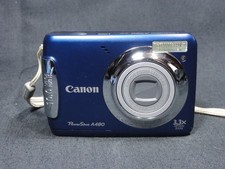 CANON POWERSHOT A480  10.0 MP BLUE DIGITAL CAMERA + 4GB SD CARD WORKING