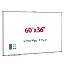 Large Whiteboard, 60 X 36 Inches Big Whiteboard for Wall, Dry Erase White Boa...