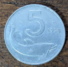 MONETA REPUBBLICA ITALIANA - LIRE 5 1955  - CONDIZIONI VARIE CIRCOLATE