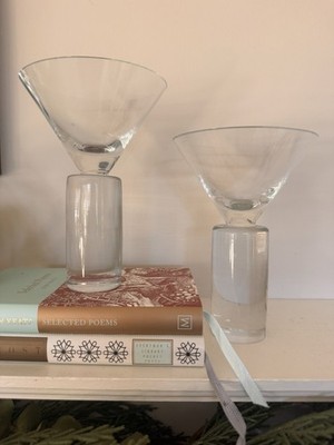 Toyo Sasaki Vintage Mid Century  Colonnade  Crystal Martini Glass, Set of 2 READ