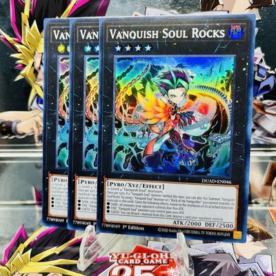 3x Yugioh Playset Vanquish Soul Rocks DUAD-EN046 Super Rare 1st Ed Near Mint