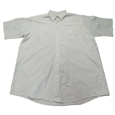 Chemise L.L. Bean verte à rayures manches courtes taille XXL #84e - Photo 1/4