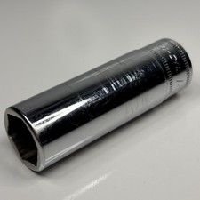 Snap On Tools SFSM14 3/8 Dr 6Pt Metric 14mm Flank Dr Deep Chrome Socket USA 1997