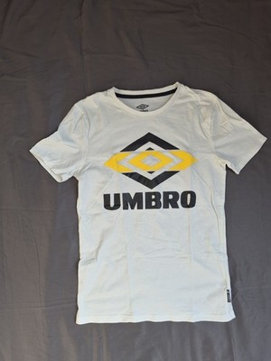 Umbro T-Shirt Weiß | Großes Logoprint Gelb/Schwarz | Gr. M | Top Zustand