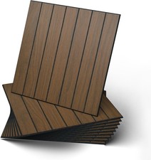 Peel Stick Wood Slat Wall Panels 12"x12" 30 30cm Decorative PVC Soundproof