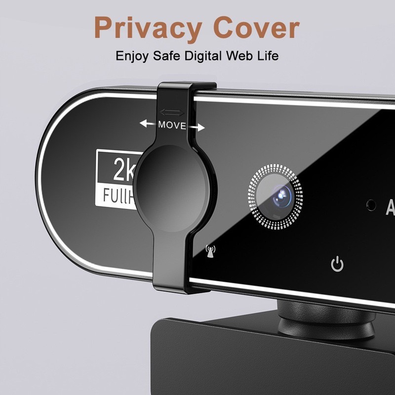4K USB Webcam for Laptop Desktop For Online Learning Live Streaming Black
