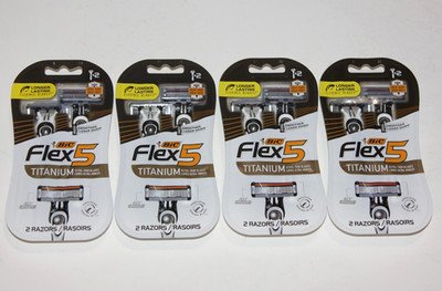 LOT (4) BIC FLEX 5 TITATIUM RAZOR ULTRA THIN BLADES PRECISION EDGING 2CT