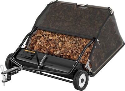 48'' Lawn Sweeper Tow Behind Pull Behind Grass Sweeper w/25.16 cu.ft Large Hopper