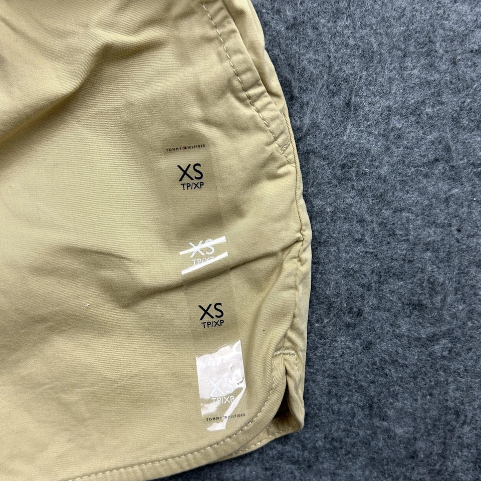 Tommy Hilfiger Pantalones Cortos Niñas XS 4-5, Caqui Chino Elástico Cintura Corbata Cinturón Foto 3 de 4