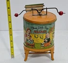X-417 VINTAGE 1930'S J CHEIN TIN LITHO THE THREE LITTLE PIGS WRINGER WASHER