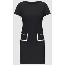 Tommy Hilfiger Women's Colorblocked Pocket Sheath Dress Black White Size 16