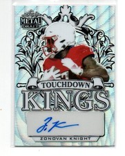 Zonovan Knight 2022 Leaf Metal Draft Touchdown Kings Silver  Wave Auto /30