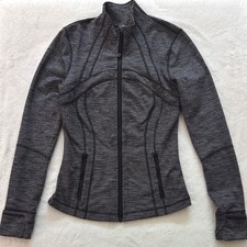 Lululemon Define Jacket Heathered Black Grey Full Zip Size 6 Athletic Women s