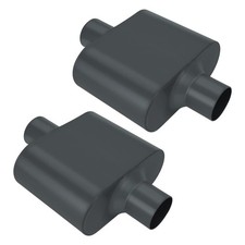 Pair Of Single Chamber Muffler 2.5 Centercenter Universal Stainless Steel