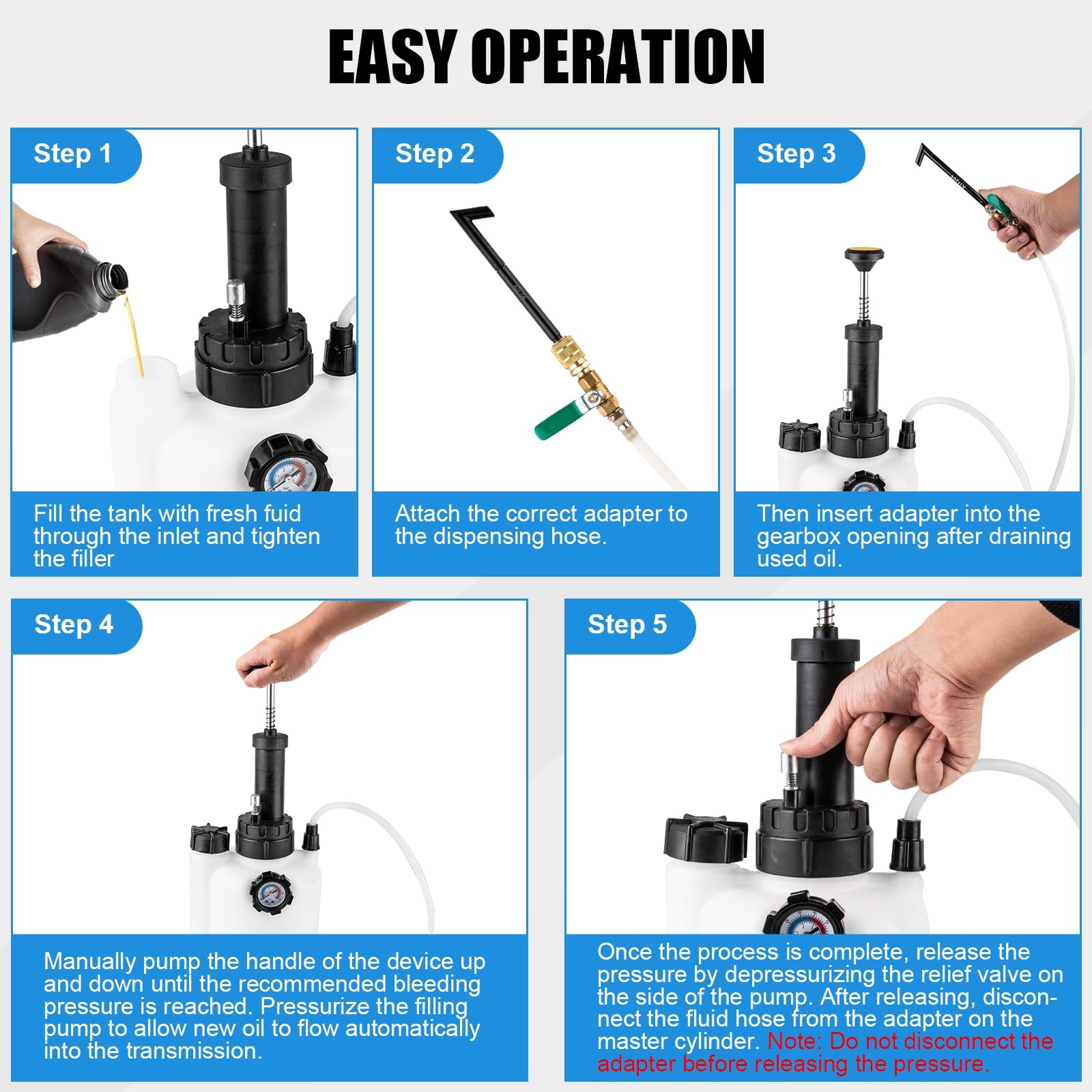 3L Transmission Fluid Pump Kit, Fluid Transfer Pump with 13PCS ATF Adapters, ...