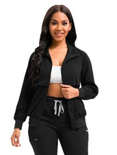Scrub Jackets long Sleeve Scrub Jackets for Zip Front