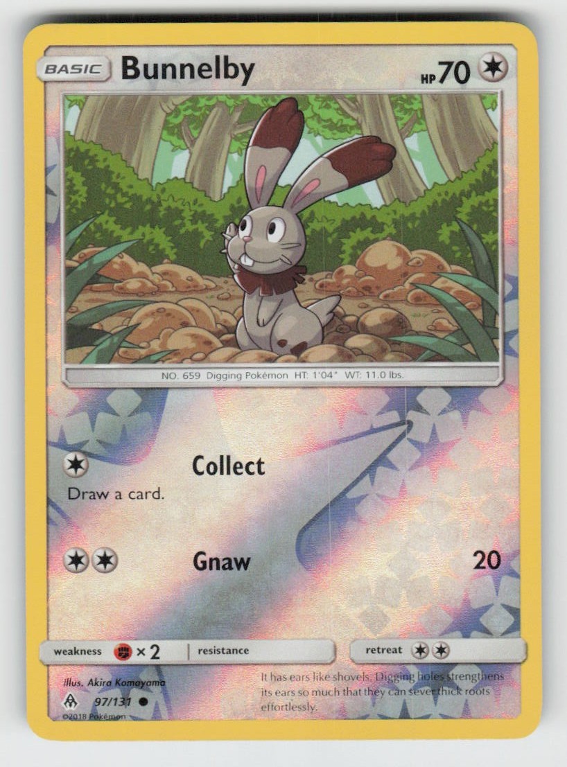 Reverse Holo Bunnelby 97/131 Common Forbidden Light Near Mint