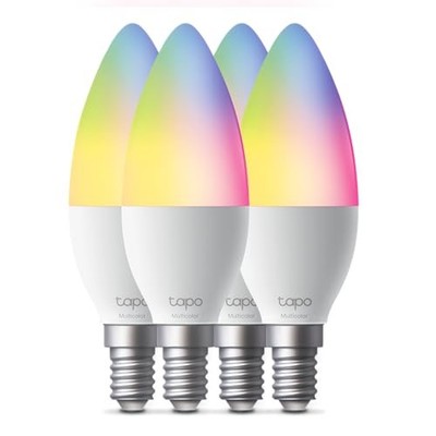 TP-Link Tapo L430C 4er Pack Smarte WLAN Glühbirne E14 470 Lumen 16 Mio Farben di