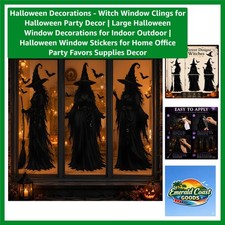 Halloween Decorations - Witch Window Clings for Halloween Party Decor  Large...
