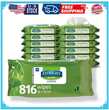 FitRight Aloe Personal Cleansing Cloth Wipes Scented - 68 Count  - Pack of 12