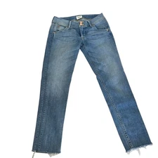 Hudson Collin Crop Raw Hem Jeans Denim Blue Wash Women's Size 25