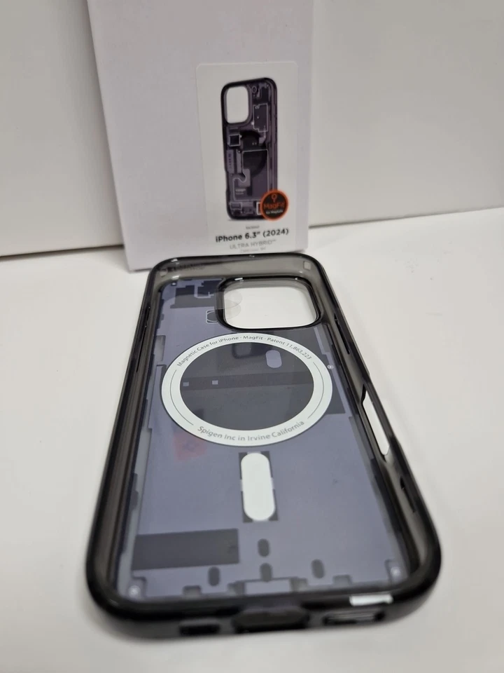 Spigen iPhone 16 Pro Ultra Hybrid Magfit Case Magsafe Zero One Dark Grey - Image 4 of 4