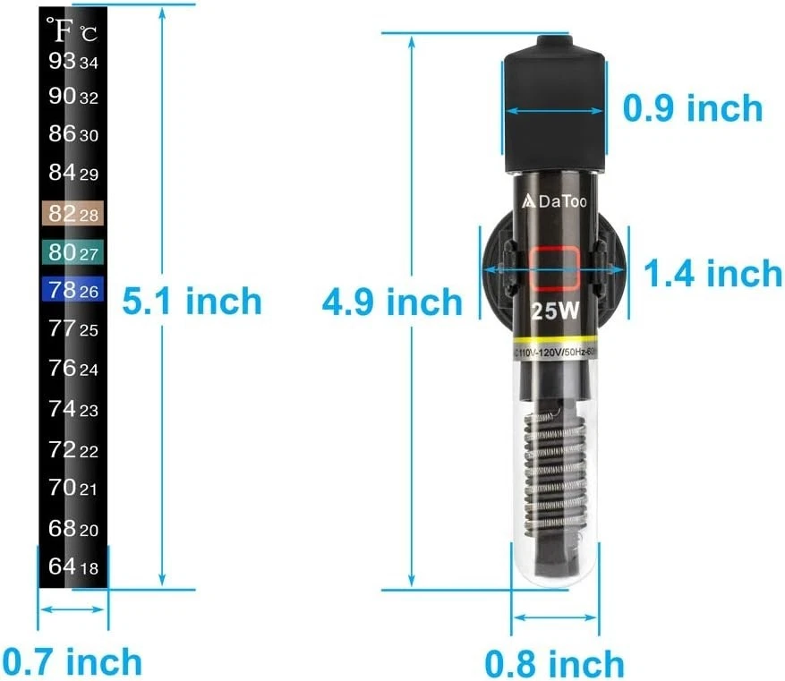 25W Mini Aquarium Heater Betta Fish Tank Heater For 1-5 Gallon Small Fish Tanks - Image 2 of 4