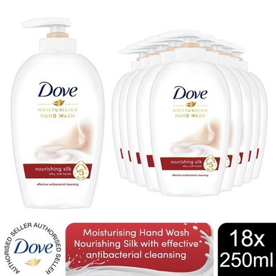Dove feuchtigkeitsspendende Handwäsche pflegende Seide für seidige & weiche Hände 250ml, 18 Stück