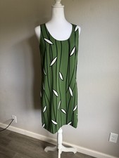 NWT Ann Taylor Green Black Print Shift Dress Womens 2 Career Work