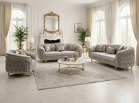 Exklusives Wohnzimmer Set Edle Couchen 3-Sitzer Polstersessel 3Tlg