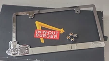 In-N-Out Burger - Employee Gift - Metal Car License Plate Frame w/ Caps - RARE