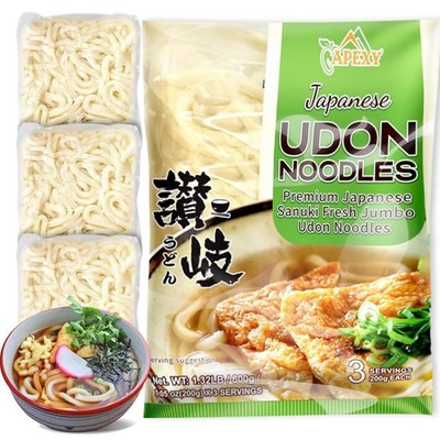 Japanese Style Fresh Udon Noodles, Authentic Sanuki Jumbo Chewy Noodles, Quic...