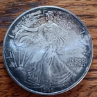 1995 1 oz Silver American Eagle (Circulated Toned See Pictures) .999 Silver Coin